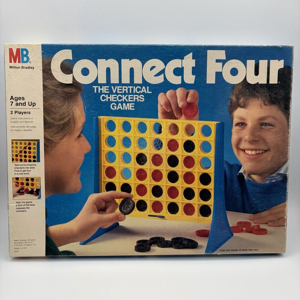 Vintage 1986 Connect Four Game Complete w/ Inserts & Instructions